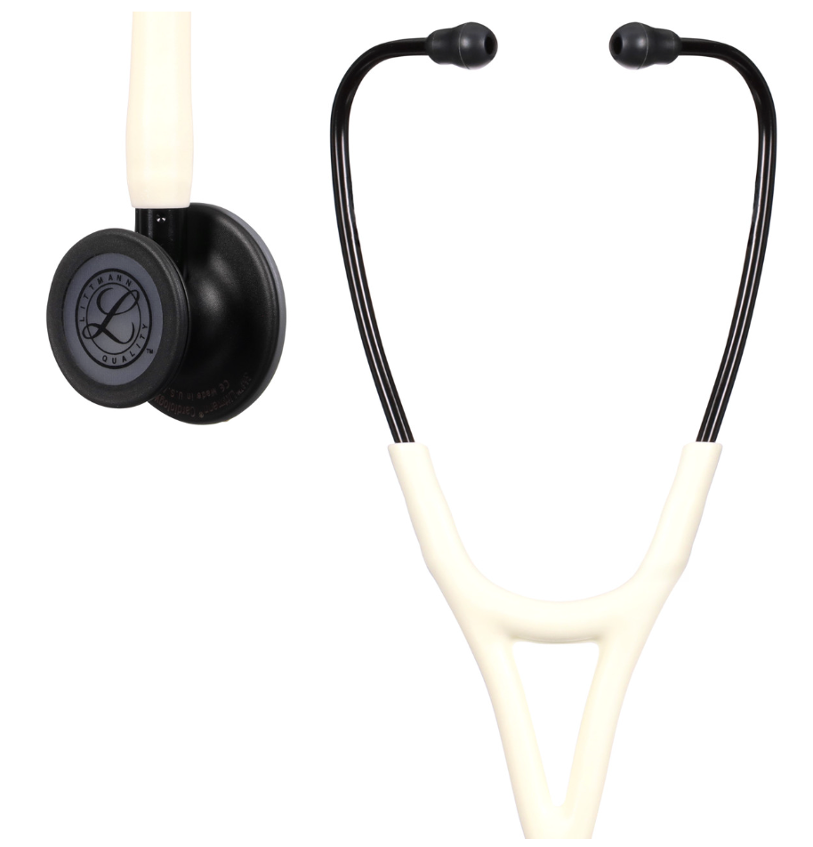#6186C 3M™ Littmann® Cardiology IV™ Diagnostic Stethoscope, Black Matte-finish Chestpiece, Satin Alabaster Tube, 27 inch