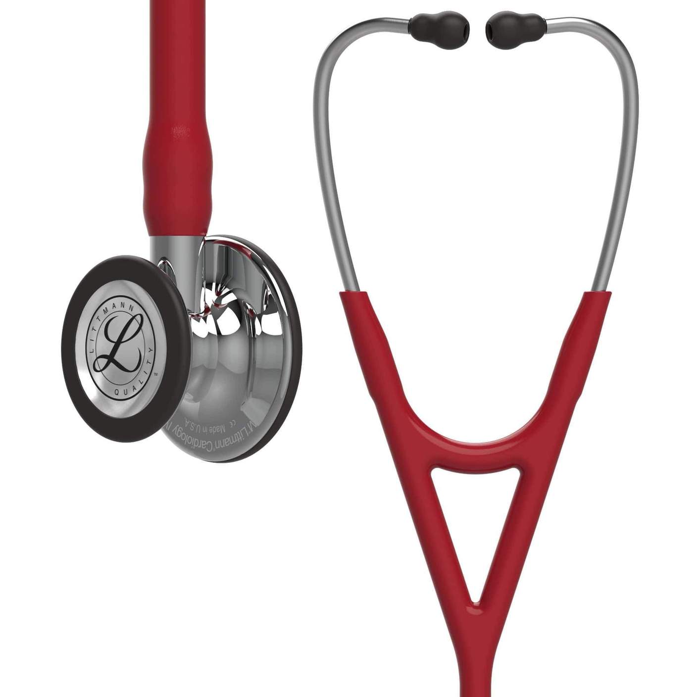 #6170 3M™ Littmann® Cardiology IV™ Diagnostic Stethoscope, Mirror-Finish Chestpiece, Burgundy Tube, Stainless Headset, 27 inch