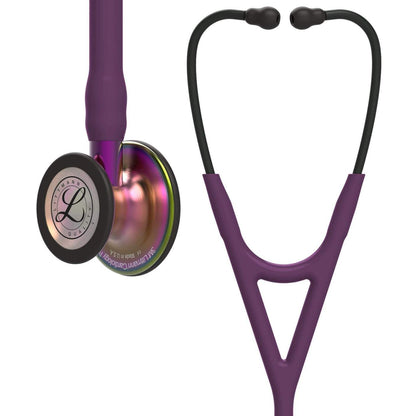 #6205 3M™ Littmann® Cardiology IV™ Diagnostic Stethoscope, Rainbow-Finish Chestpiece, Plum Tube, Violet Stem and Black Headset, 27 inch