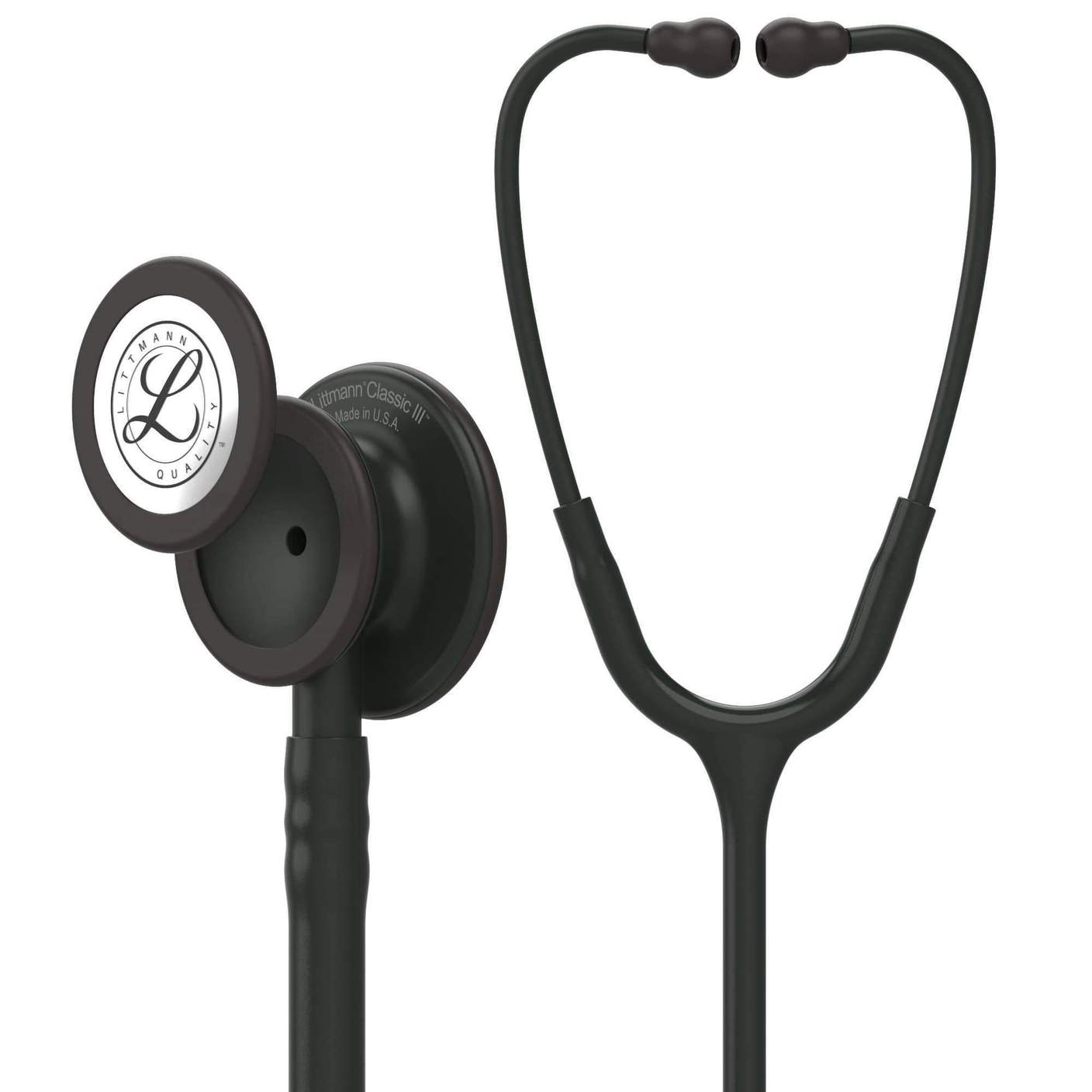 5803 3M™ Littmann® Classic III™ Monitoring Stethoscope, Black Edition Chestpiece, Black Tube, 27 inch