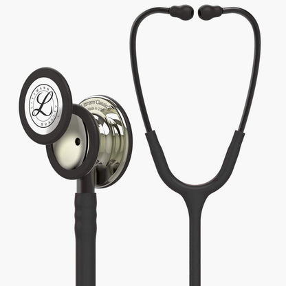 #5861 3M™ Littmann® Classic III™ Monitoring Stethoscope Champagne-Finish Chestpiece, Black Tube, Smoke Stem and Headset, 27 inch