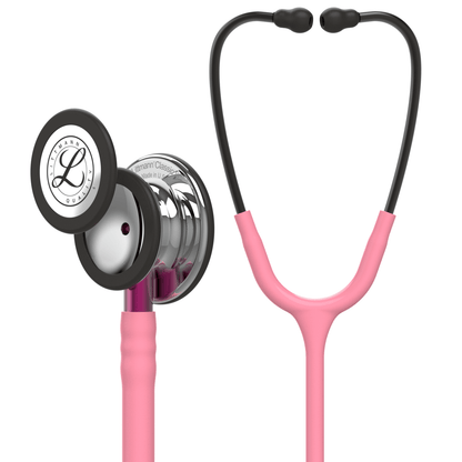 #5962 3M™ Littmann® Classic III™ Monitoring Stethoscope, Mirror Finish Chestpiece, Pearl Pink Tube, Pink Stem and Smoke Headset, 27 inch