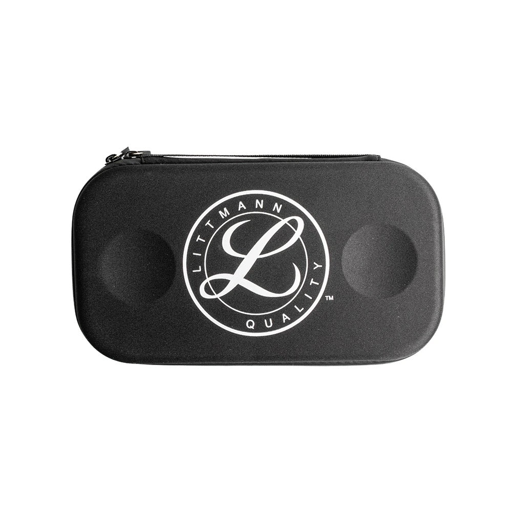 3M Littmann Stethoscope Hard Case - Black – A black Littmann stethoscope hard case with a durable shockproof design and secure zipper closure.