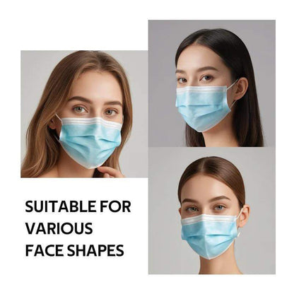 Breathable 3-Ply Face Mask – Soft & Secure Fit
– Lightweight, breathable disposable mask with soft ear loops and adjustable nose bridge.