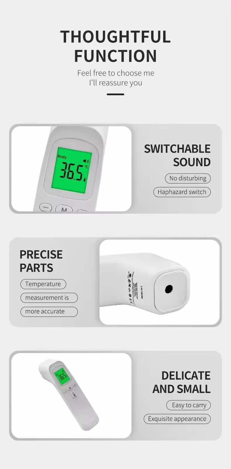 Medical Infrared Thermometer – Quick & Accurate Readings
– Digital infrared thermometer with a clear screen and easy operation.