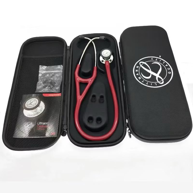 Protective Hard Case for Littmann Cardiology IV - Black – Black shockproof hard case for Littmann Cardiology IV, Master Cardiology, and Core Digital Stethoscope, featuring a durable EVA shell and secure zipper closure.