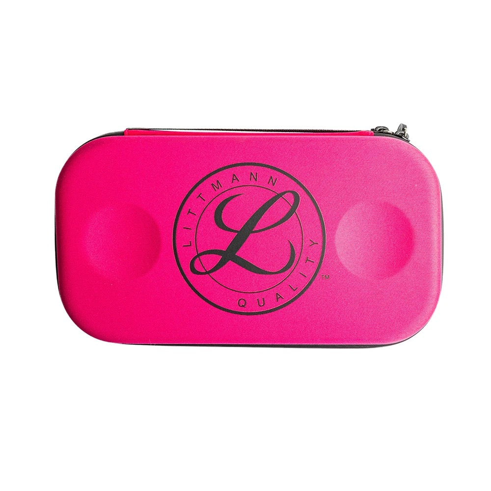 3M Littmann Stethoscope Hard Case - Pink – A pink Littmann stethoscope hard case designed to protect medical tools with a compact and lightweight structure.