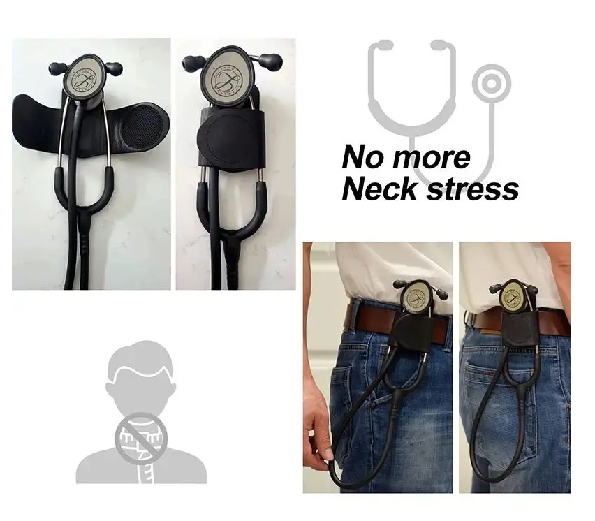 Stethoscope Holster – Hands-Free Belt Clip
– Durable belt clip stethoscope holster for nurses and doctors on the go.