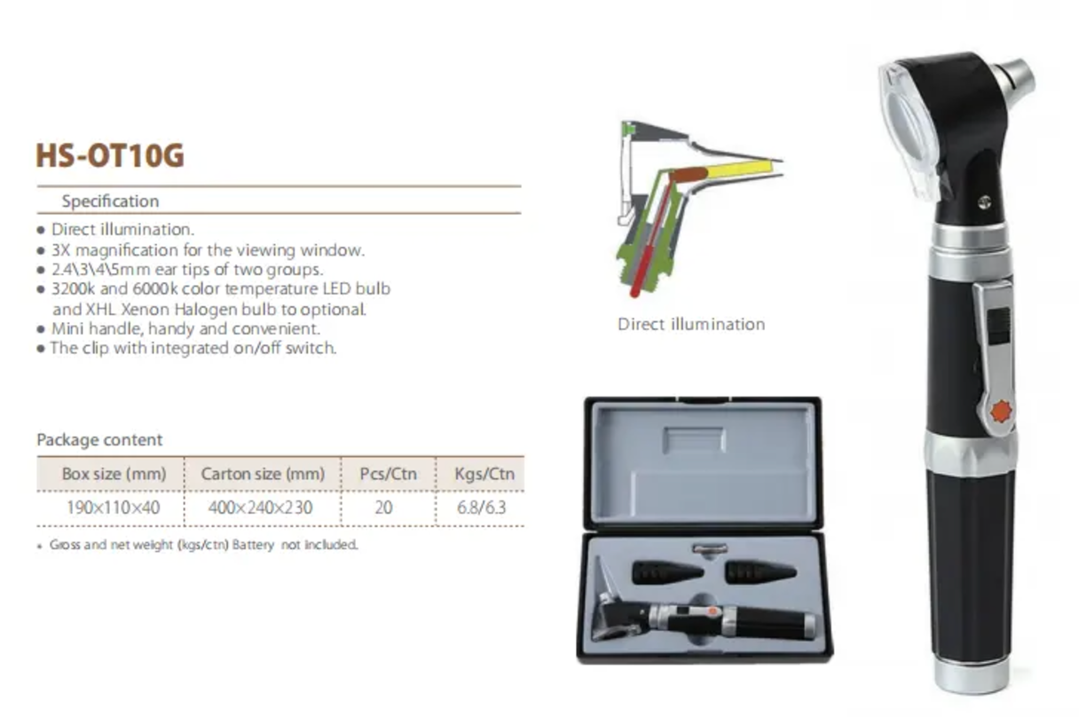 2-in-1 Ophthalmoscope & Otoscope – Easy-to-Use Medical Kit
– High-quality diagnostic set with interchangeable specula for accurate assessments.